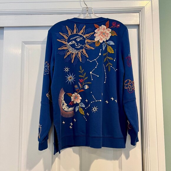 Johnny Was Celestin Side-Split Sweatshirt size XS - Picture 2 of 10